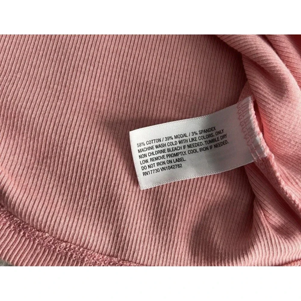 A New Day 2X Pink Ribbed Short Sleeve Scoop Neck Tee T-Shirt Plus Size Basic - Picture 3 of 4